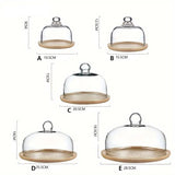 Support à gâteaux en bambou avec couvercle en verre – Élégance naturelle - Purcook