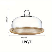 Support à gâteaux en bambou avec couvercle en verre – Élégance naturelle - Purcook