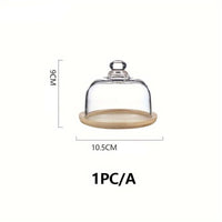 Support à gâteaux en bambou avec couvercle en verre – Élégance naturelle - Purcook