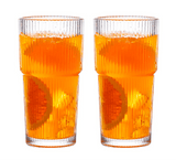 Tasse à smoothie en verre rayé 600 ml – Élégance et praticité - Purcook