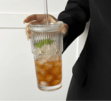 Tasse à smoothie en verre rayé 600 ml – Élégance et praticité - Purcook