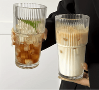Tasse à smoothie en verre rayé 600 ml – Élégance et praticité - Purcook
