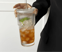 Tasse à smoothie en verre rayé 600 ml – Élégance et praticité - Purcook