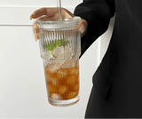 Tasse à smoothie en verre rayé 600 ml – Élégance et praticité - Purcook