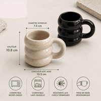 Tasse Café Céramique 420ml Style Nordique -Mug Élégant - Purcook