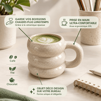 Tasse Café Céramique 420ml Style Nordique -Mug Élégant - Purcook
