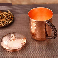 Tasse Cuivre Pur Vintage 350ml/550ml - Bienfaits Reconnus & Anse Tressée - Purcook