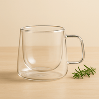 Tasse en verre à café, lait, thé à double paroi , 200ml. - Purcook