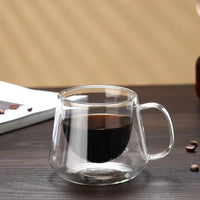 Tasse Verre Double Paroi 200ml Design Diamant - Café Thé Sans BPA - Purcook