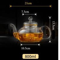 Théière Verre Borosilicate 400ml - 1L | Filtre Inox - Purcook