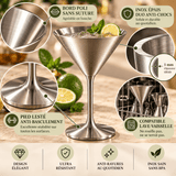 Verre Martini Inox sur Pied – Coupe à Cocktail, Dessert & Glace - Purcook